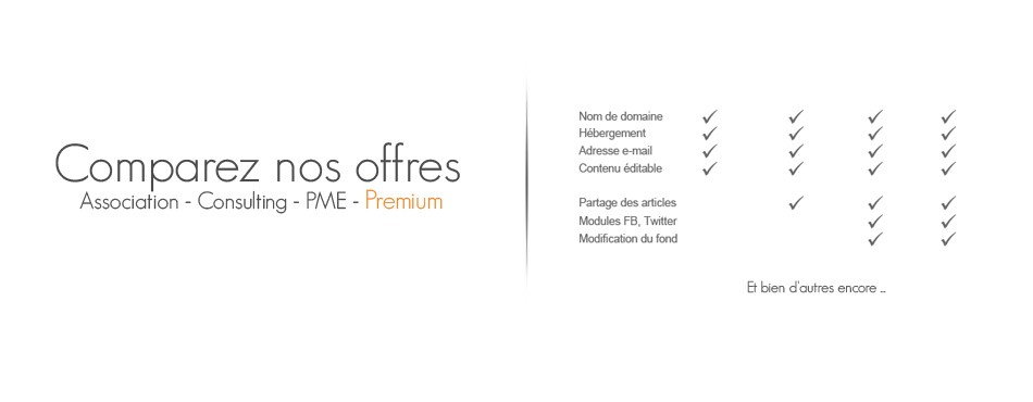 Comparer les offres Comparer les offres